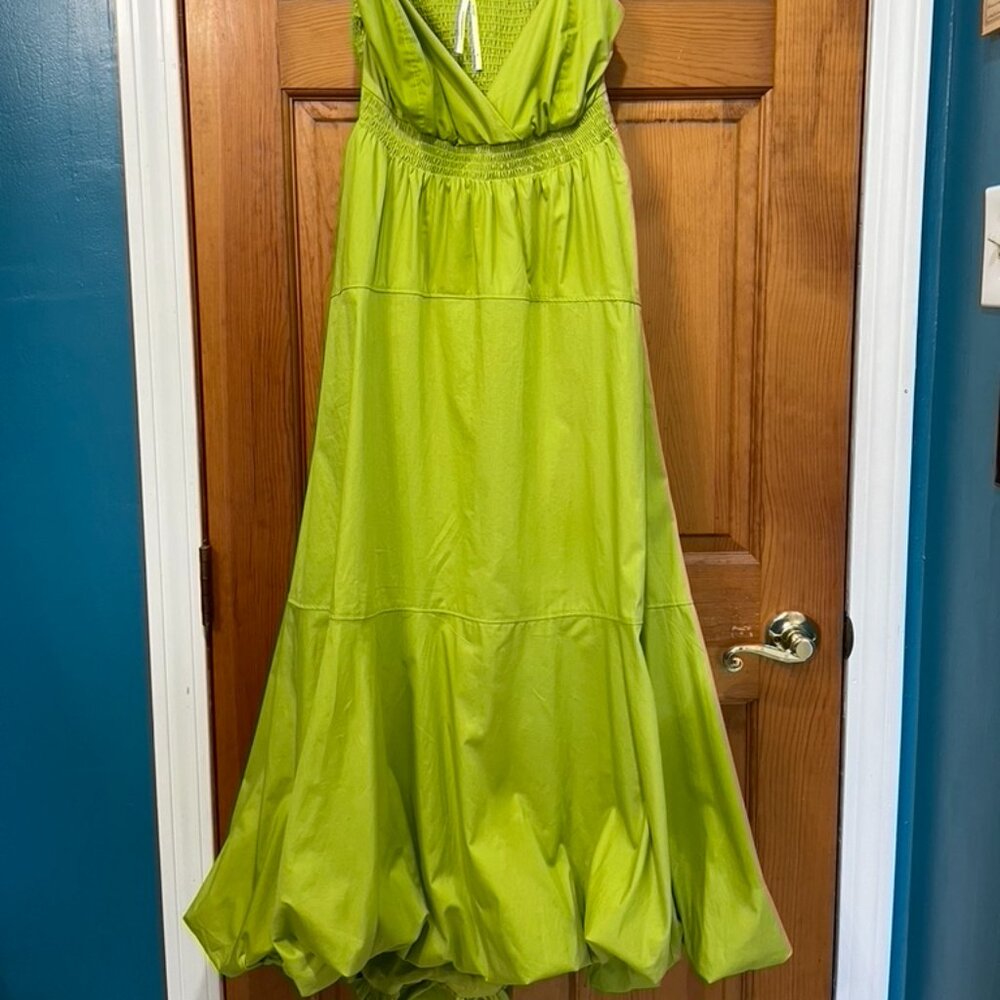 Anthropologie V-Neck Tiered Bubble-Hem Dress